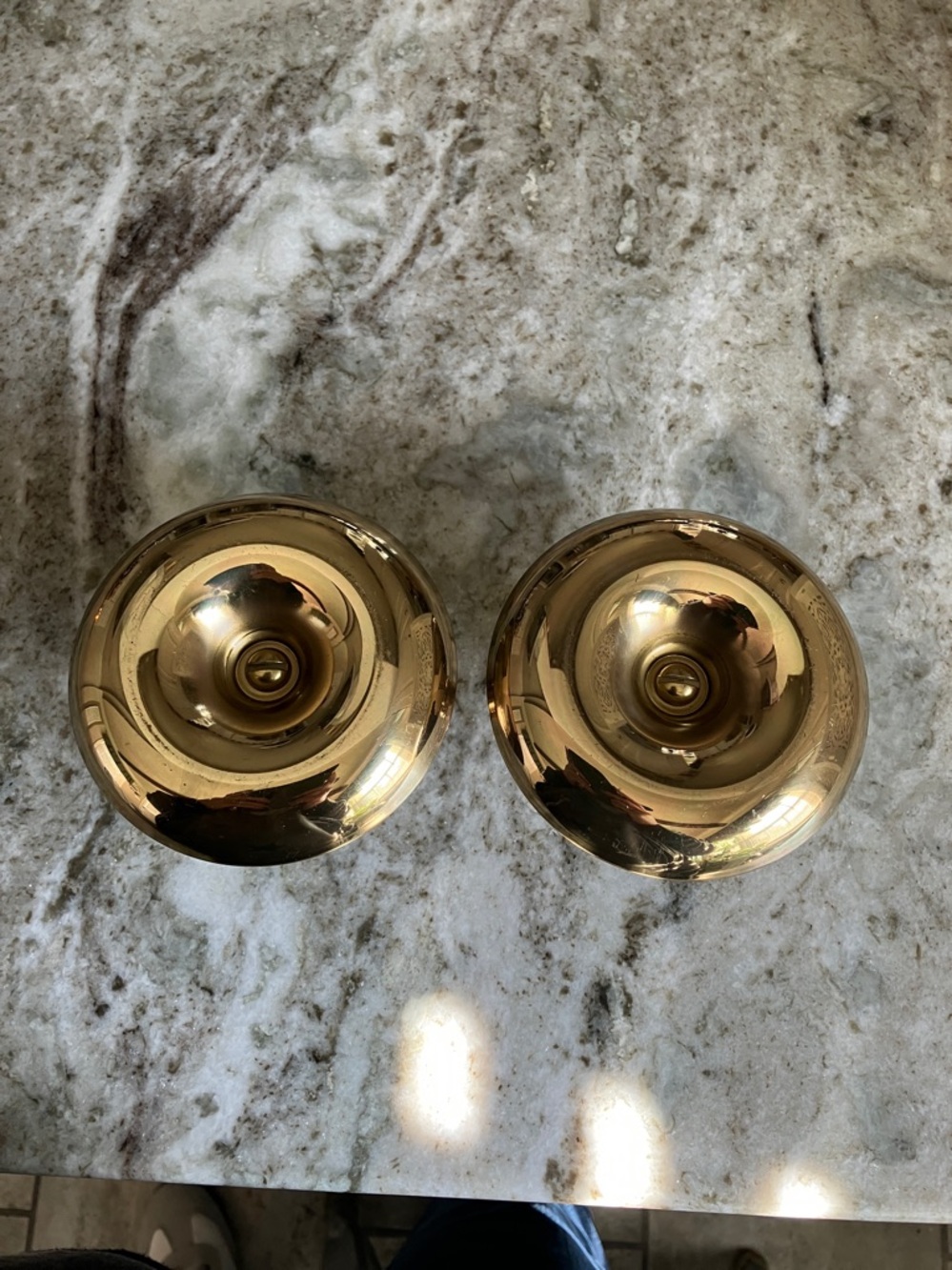Vintage Polished Brass Candlestick Holder Pair - Picture 7 of 7